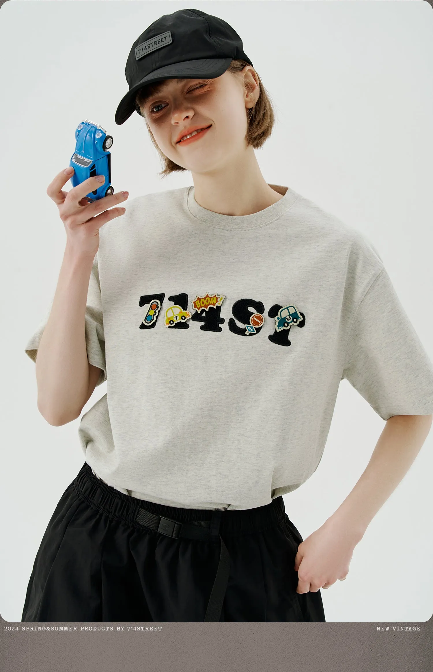 714STREET ロゴエンブロイダリーTシャツ 714ST082