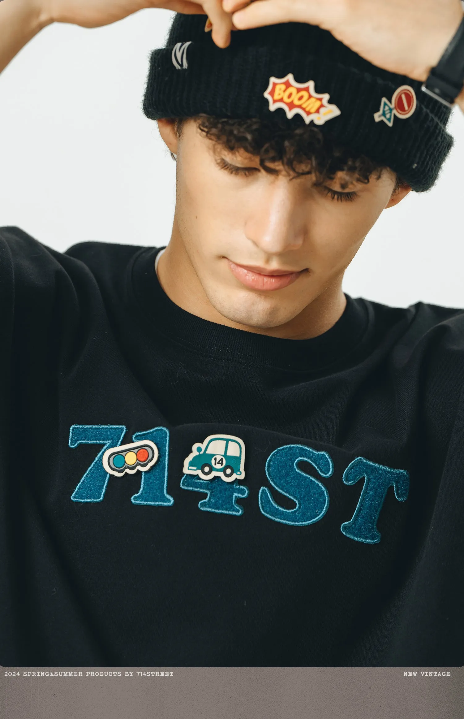 714STREET ロゴエンブロイダリーTシャツ 714ST082