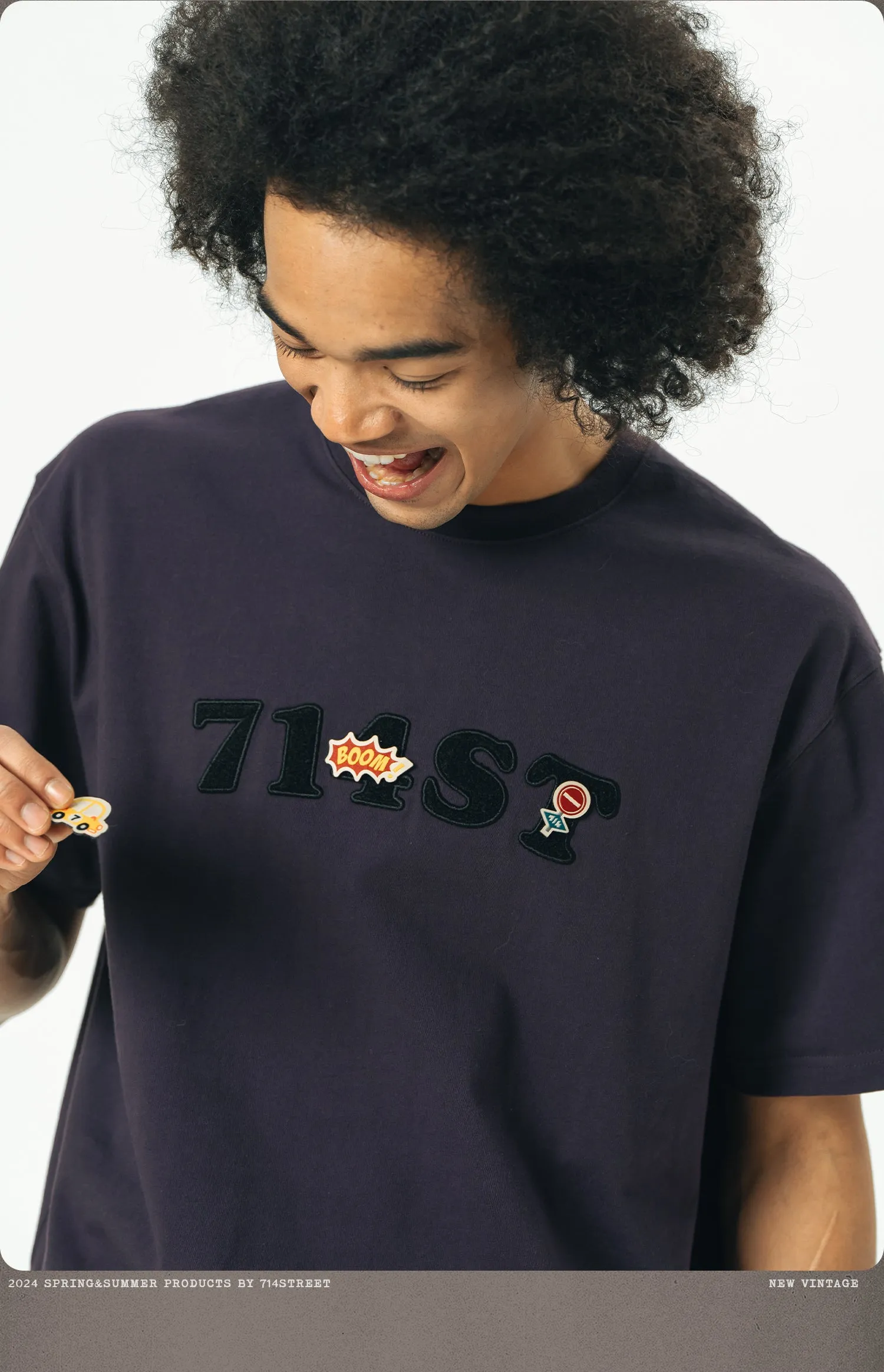 714STREET ロゴエンブロイダリーTシャツ 714ST082