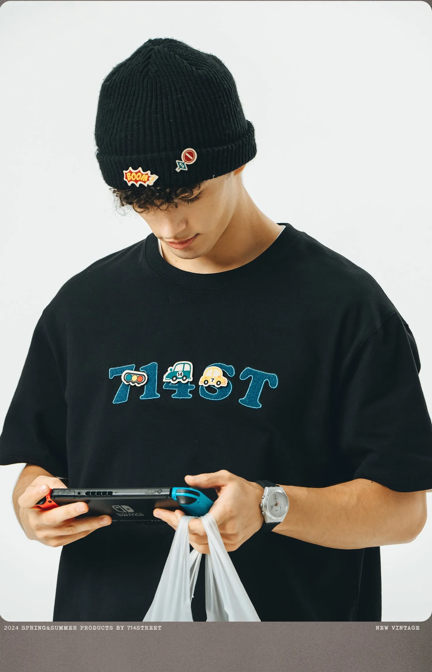 714STREET ロゴエンブロイダリーTシャツ 714ST082