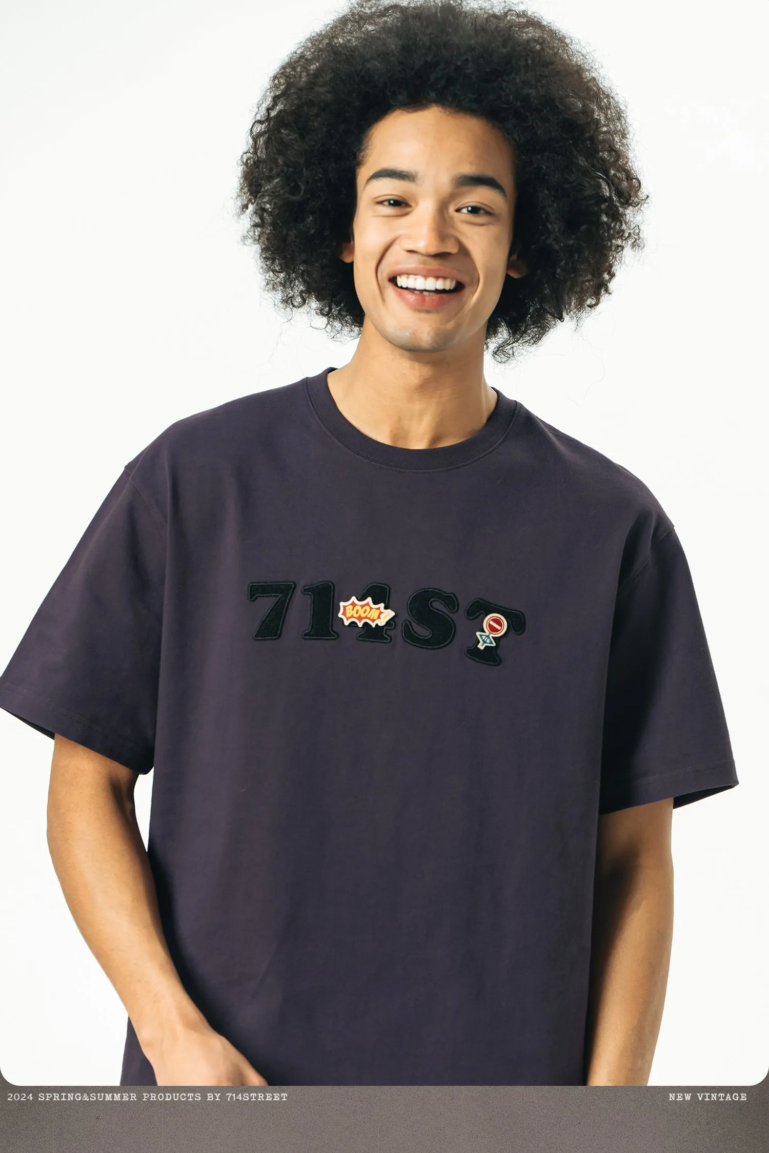 714STREET ロゴエンブロイダリーTシャツ 714ST082