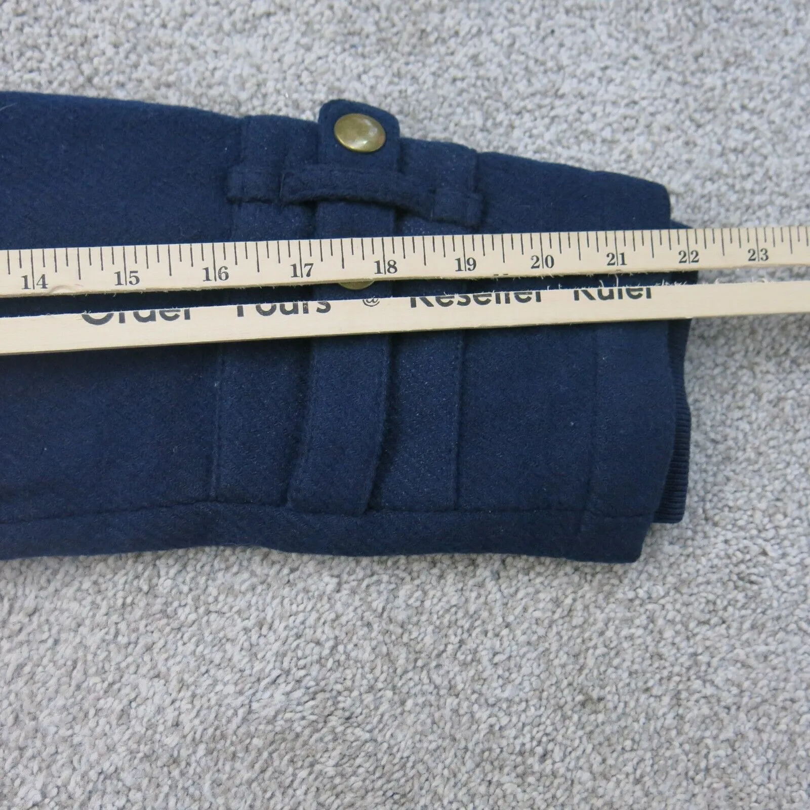 American Eagle Womens Hooded Wool Blend Duffle Coat Jacket Navy Blue Medium