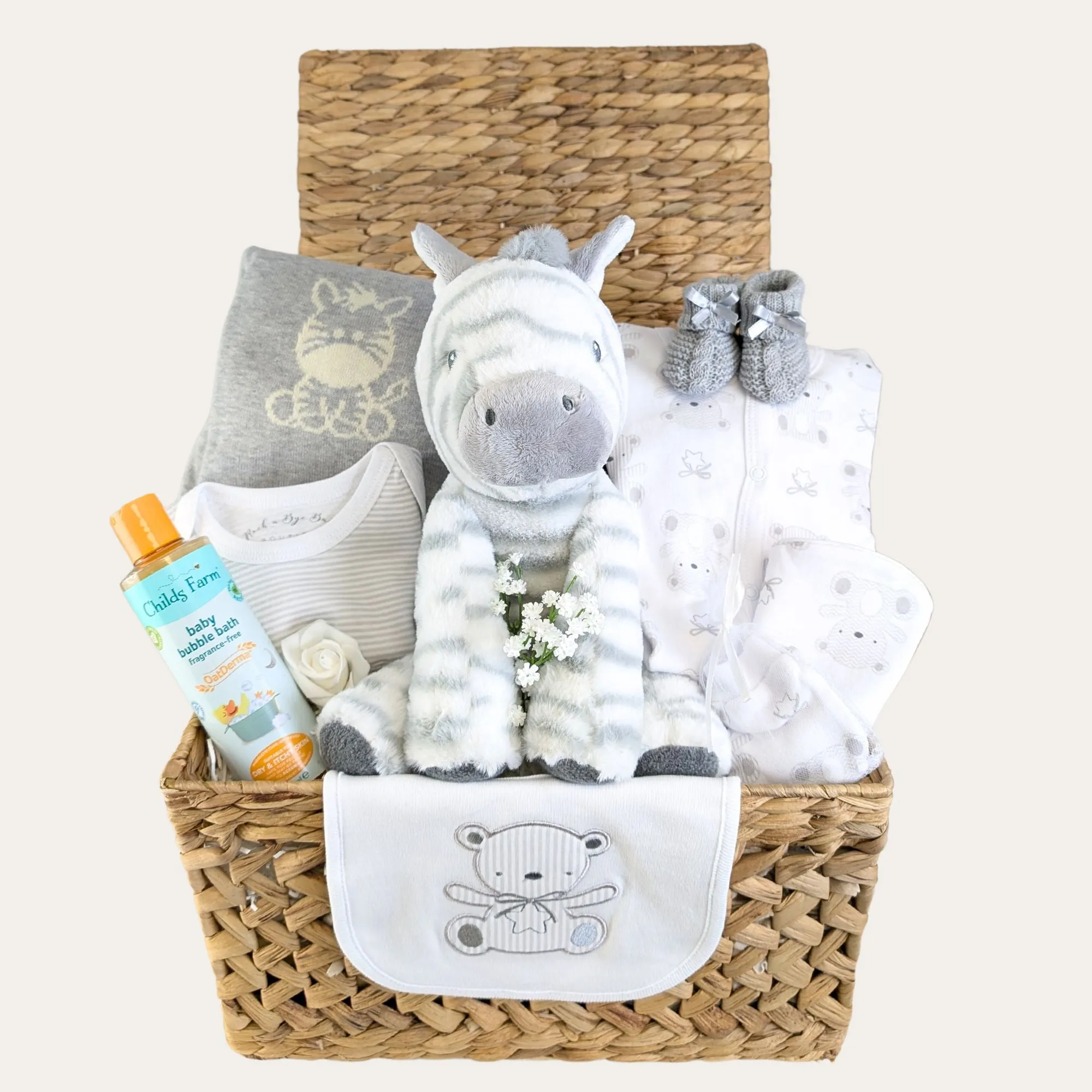 Baby Shower Gift Hamper Zoomie Zebra Teddy & Treats