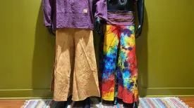 Bhutani Cotton Waist Wide-Leg Flare Pants - Tie-Dye