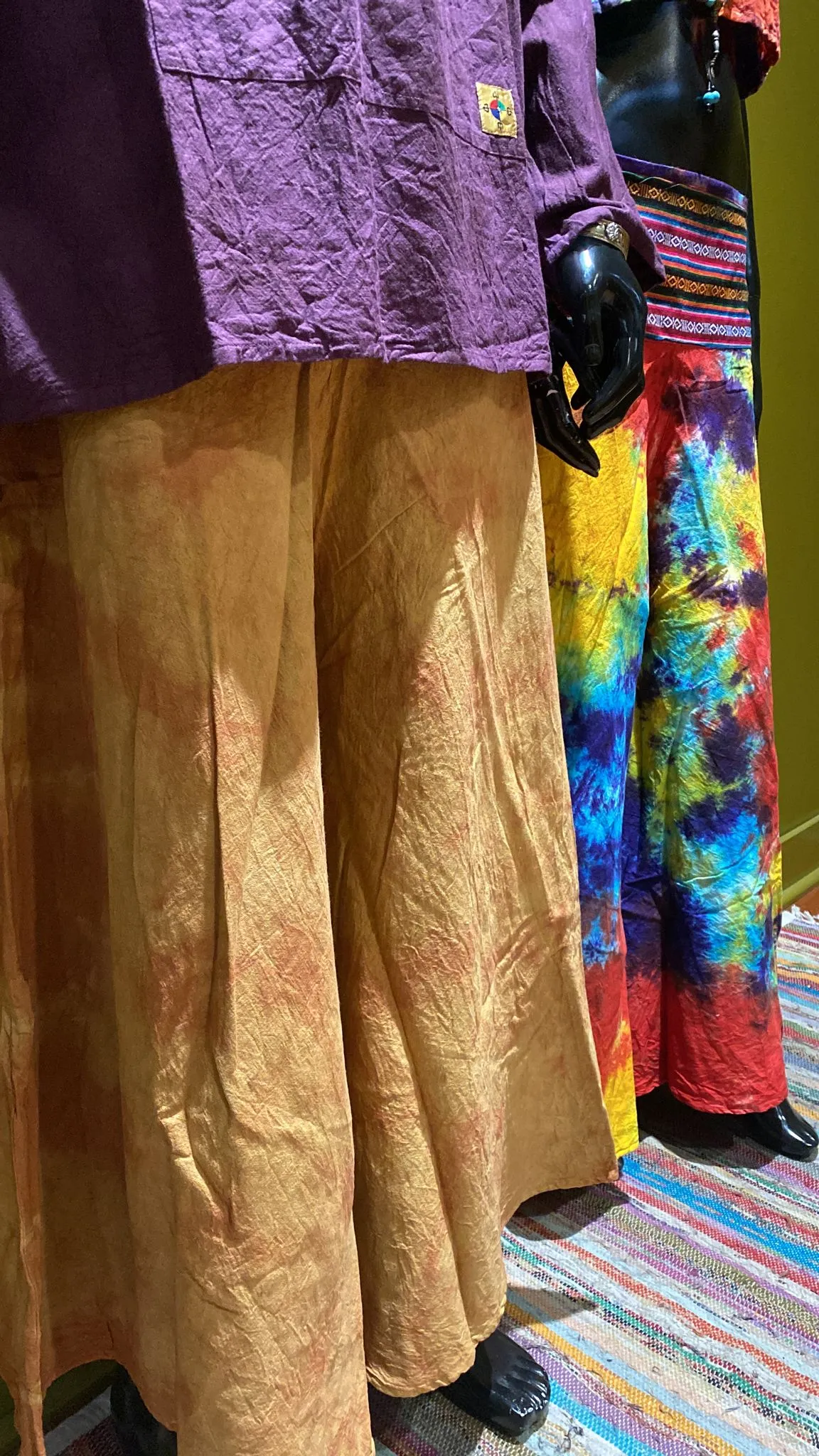 Bhutani Cotton Waist Wide-Leg Flare Pants - Tie-Dye