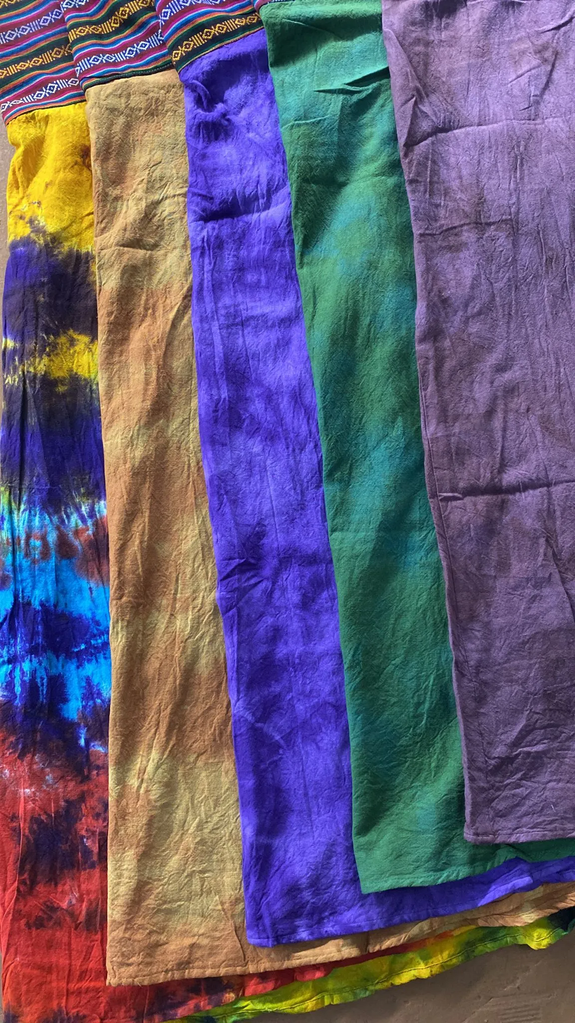 Bhutani Cotton Waist Wide-Leg Flare Pants - Tie-Dye