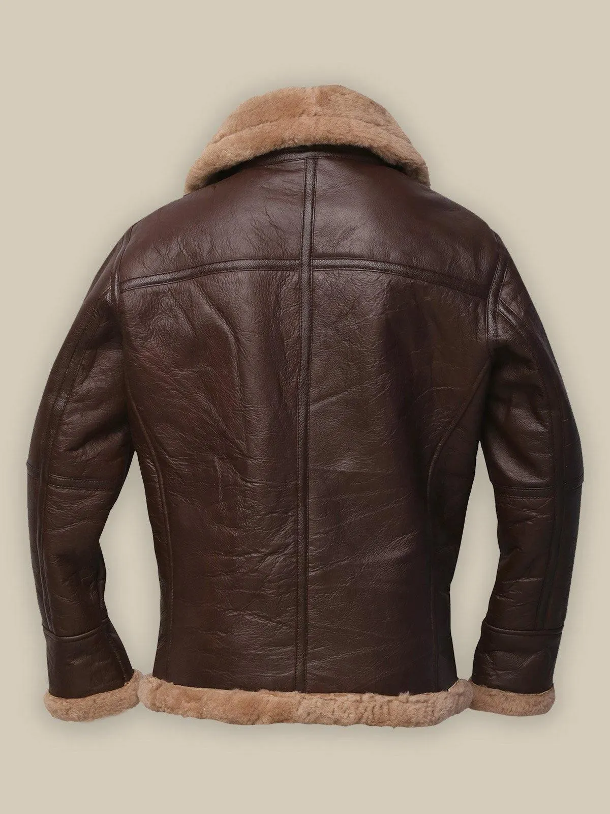 Brown Sheepskin Bomber Leather Jacket