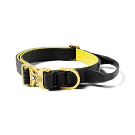 BullyBillows - 2.5CM LIGHTER COMBAT® COLLAR | WITH HANDLE RATED CLIP - BLACK, YELLOW & GOLD