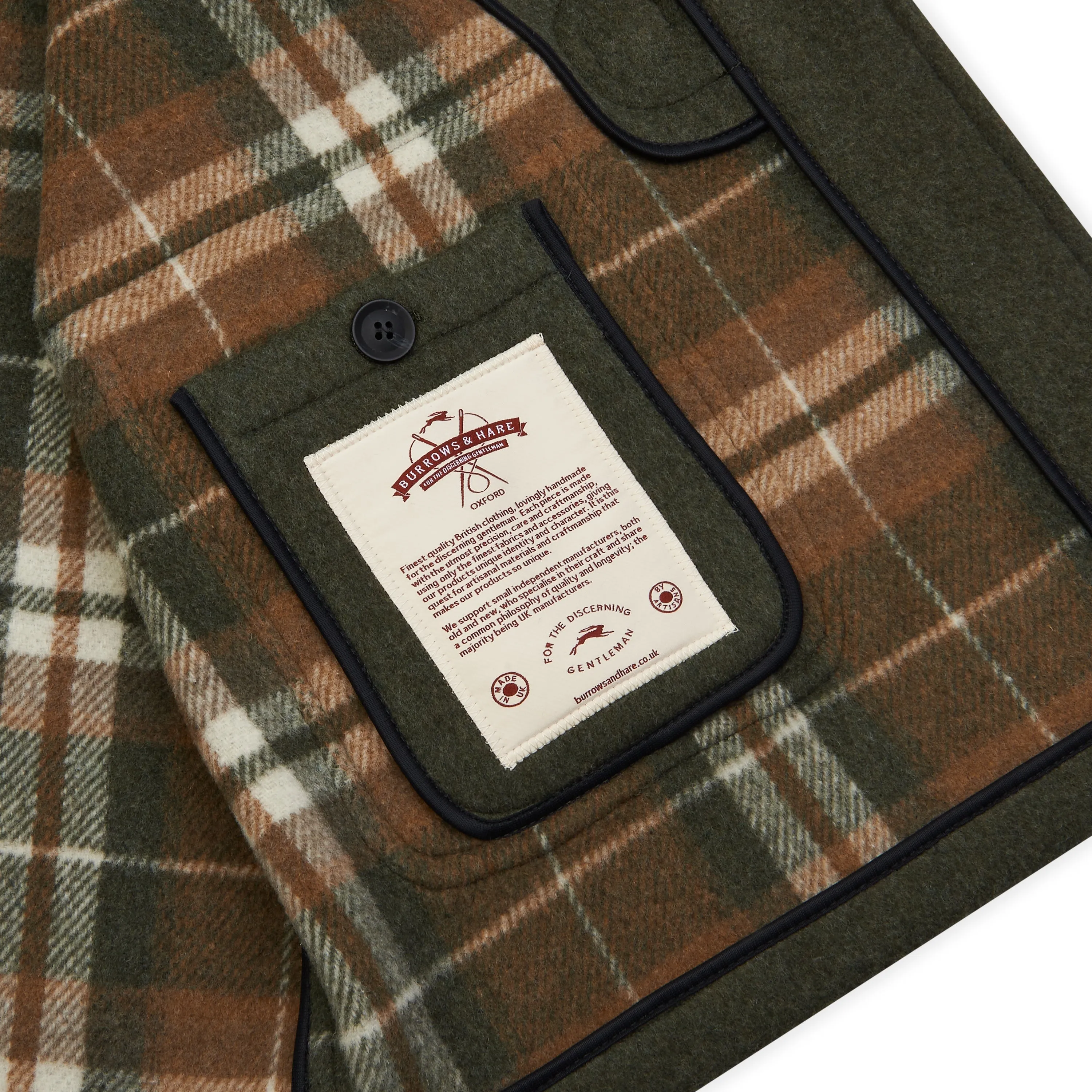 Burrows & Hare Water Repellent Wool Duffle Coat - Khaki
