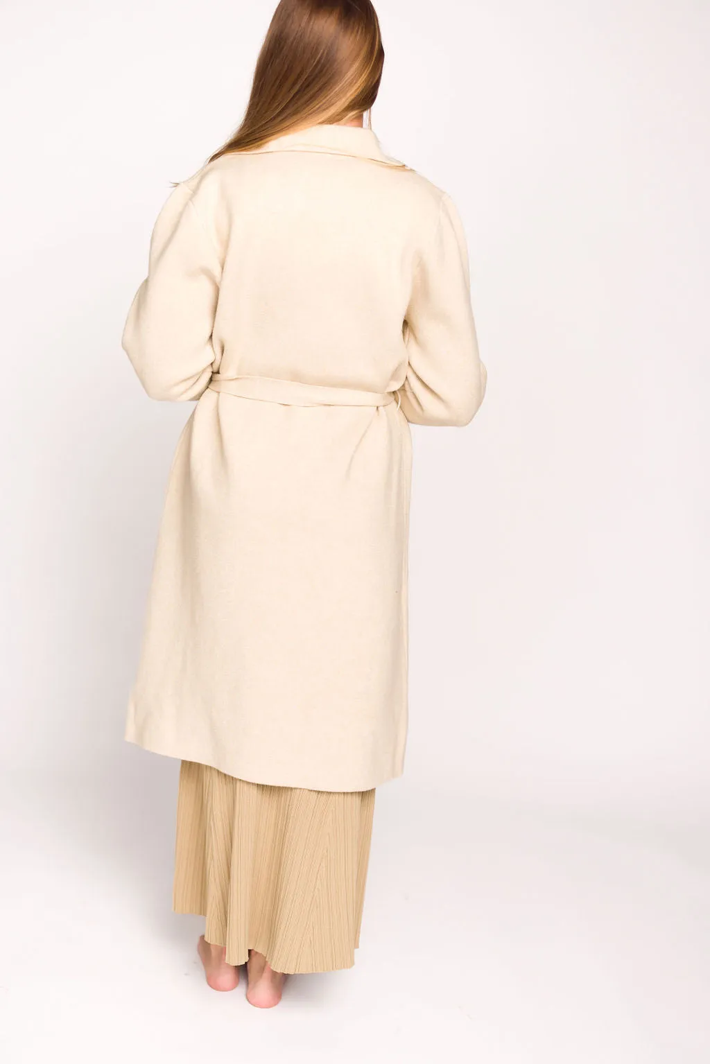 Cadenza Cashmere-Blend Peacoat in Oatmeal *LUXURY ITEM*