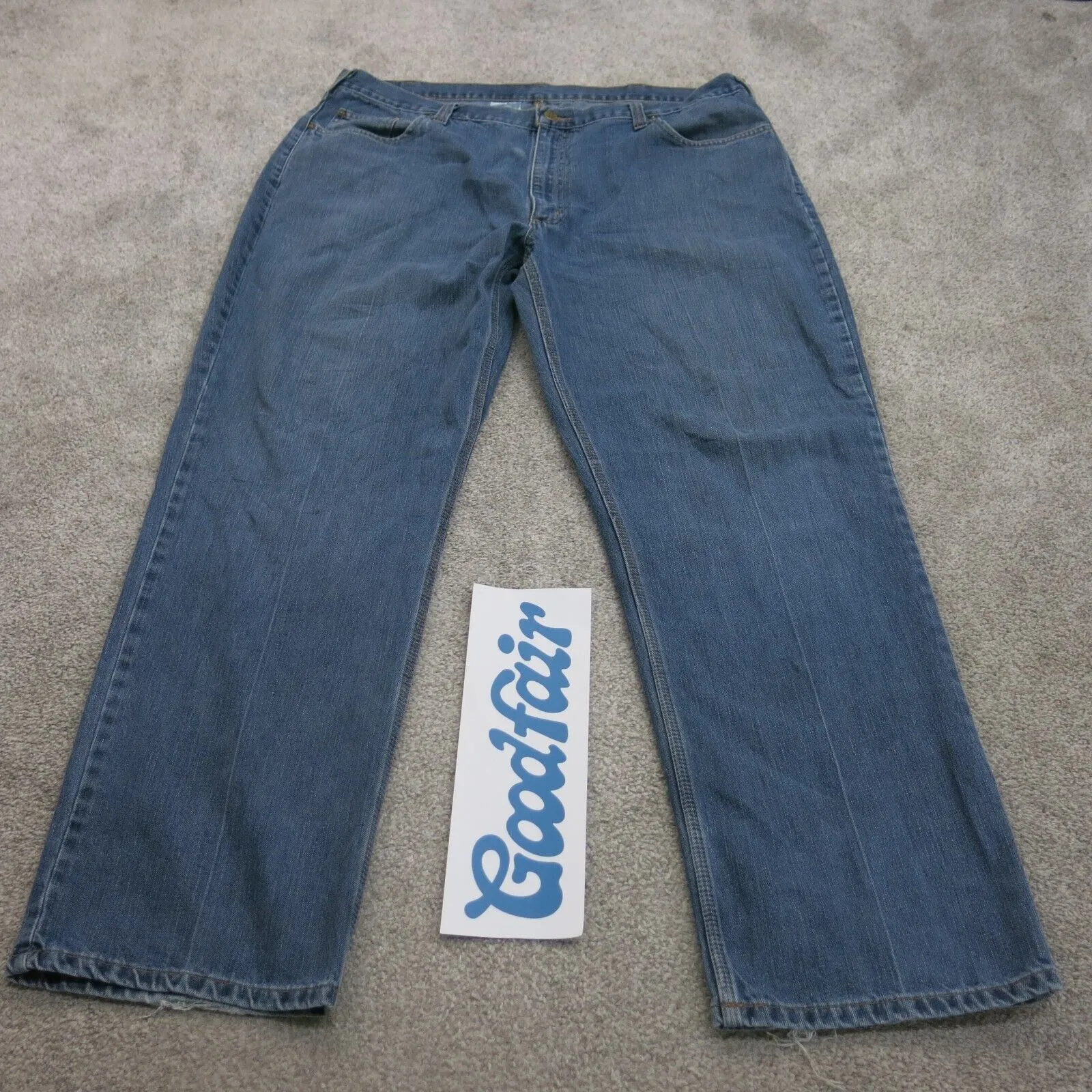 Carhartt Jeans Men 42X32 Blue Relaxed Fit Denim Straight Leg Pants Cotton Casual