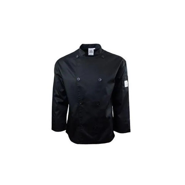 Chef Revival J200BK Unisex Chef Coat with Mesh Back - Black