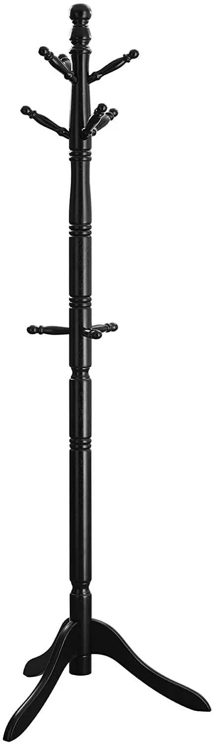 Coat Rack Free Standing, Wooden Hall Tree Coat Hat Tree Coat Hanger Holder Enterway with 10 Hooks for Coat, Hat