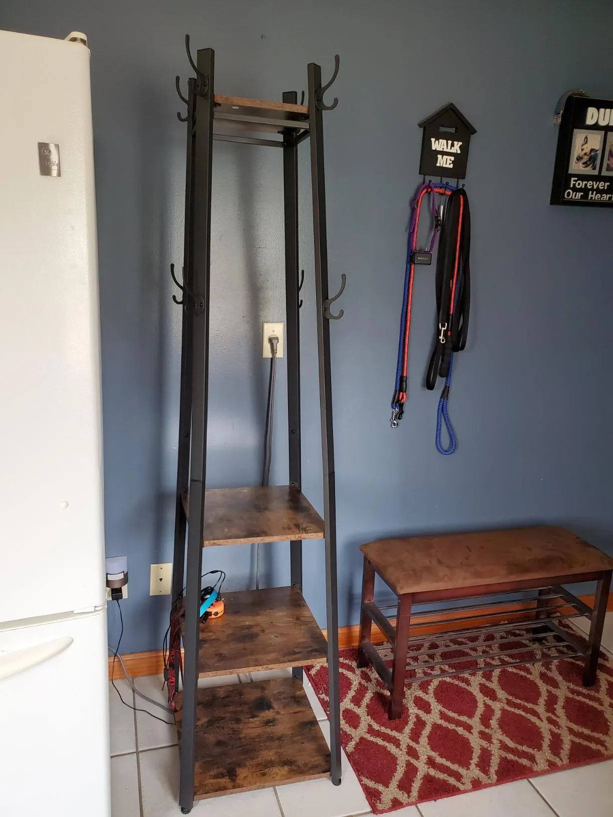 Coat Rack |Hall Trees | Coat Stand with 3 Shelves
