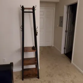 Coat Rack |Hall Trees | Coat Stand with 3 Shelves