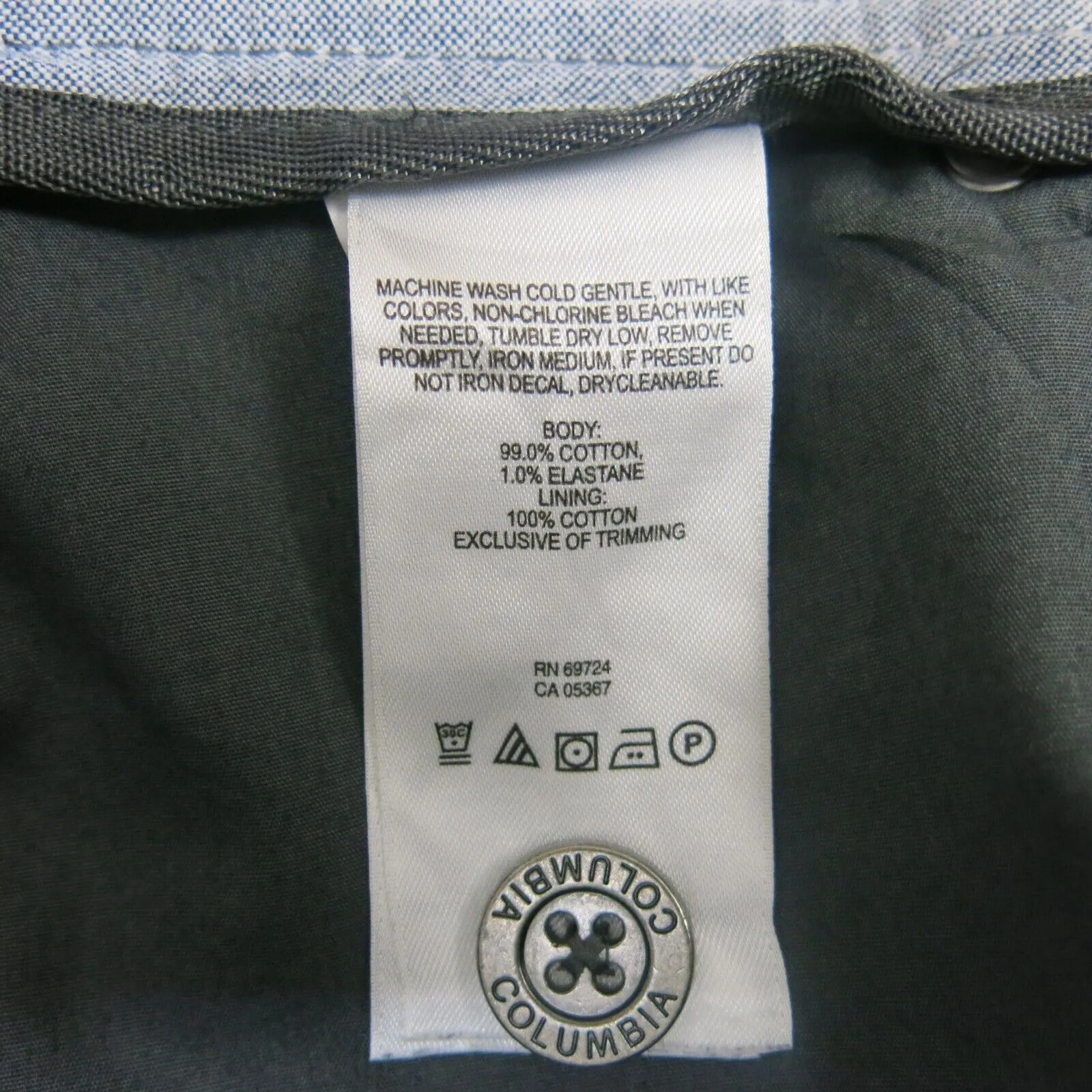 Columbia Mens Jean Straight Leg 100% Cotton Mid Rise Slim Fit Black Size W32XL30