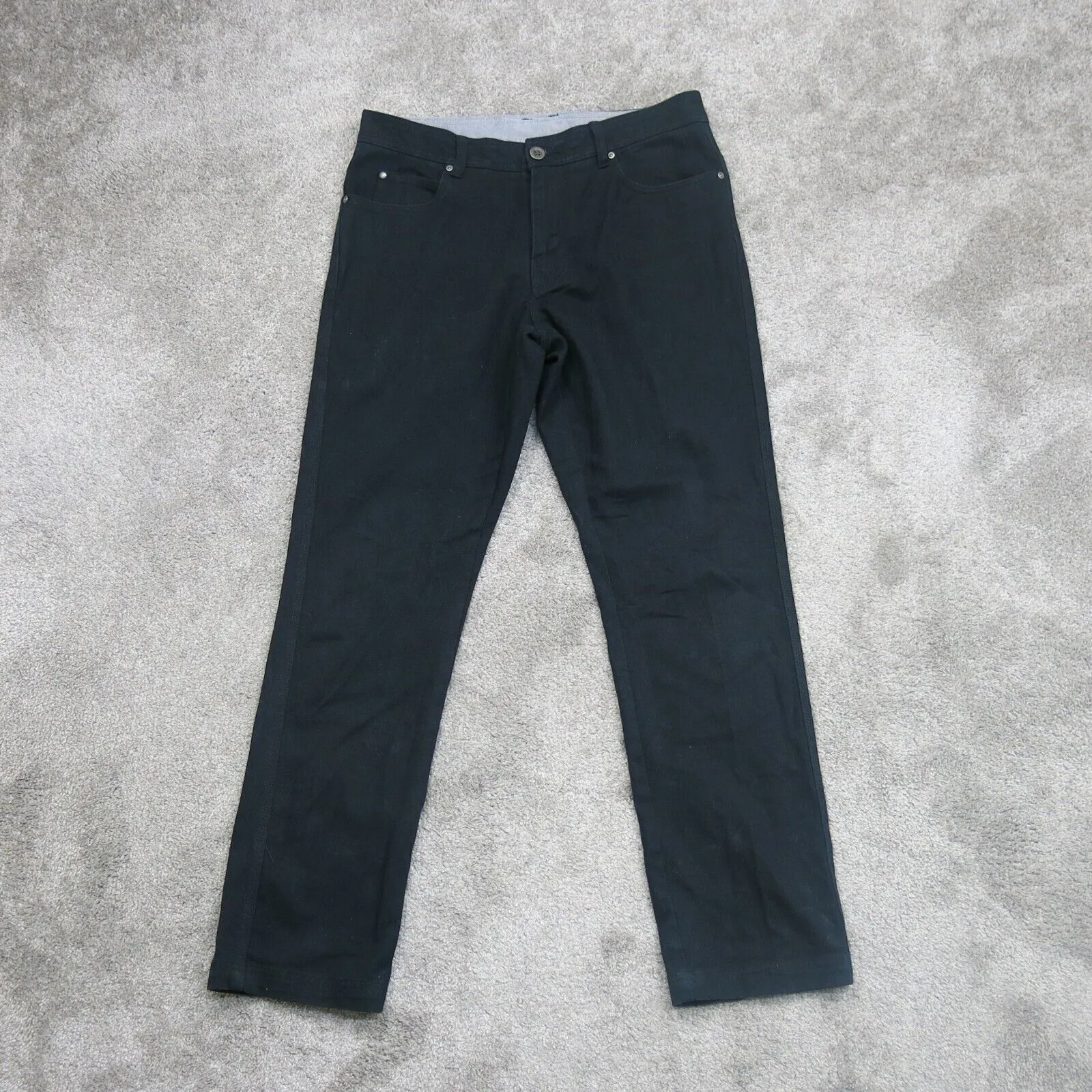 Columbia Mens Jean Straight Leg 100% Cotton Mid Rise Slim Fit Black Size W32XL30