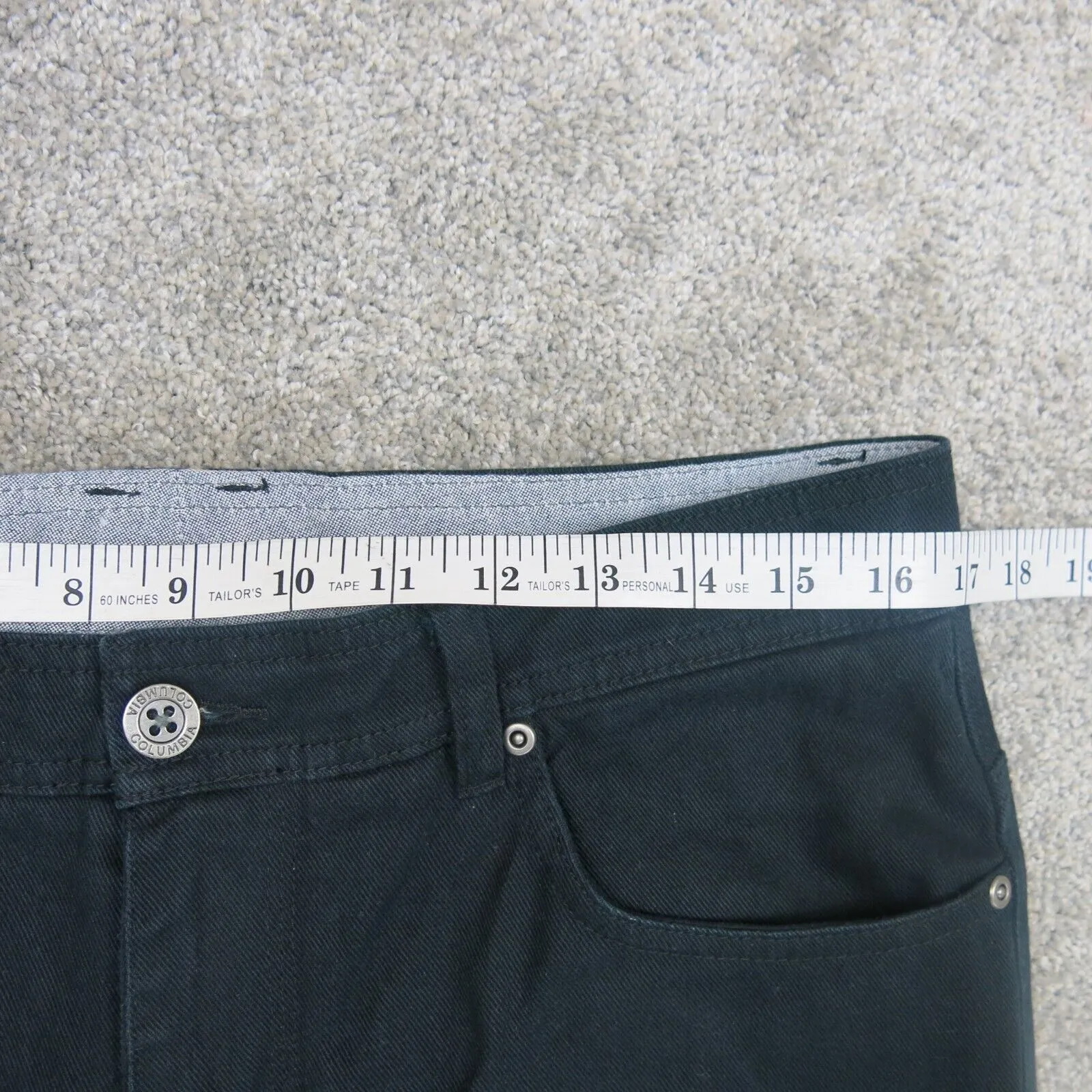 Columbia Mens Jean Straight Leg 100% Cotton Mid Rise Slim Fit Black Size W32XL30