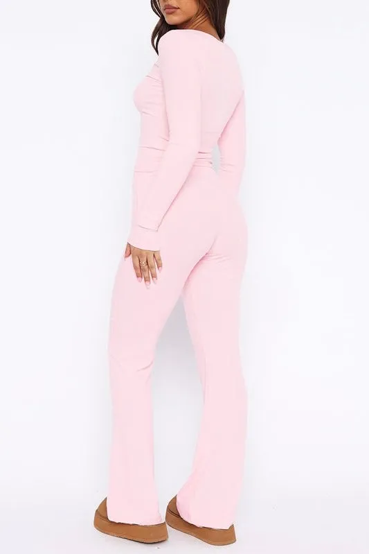 COZY - Top & Drawstring Pant Two Piece Set