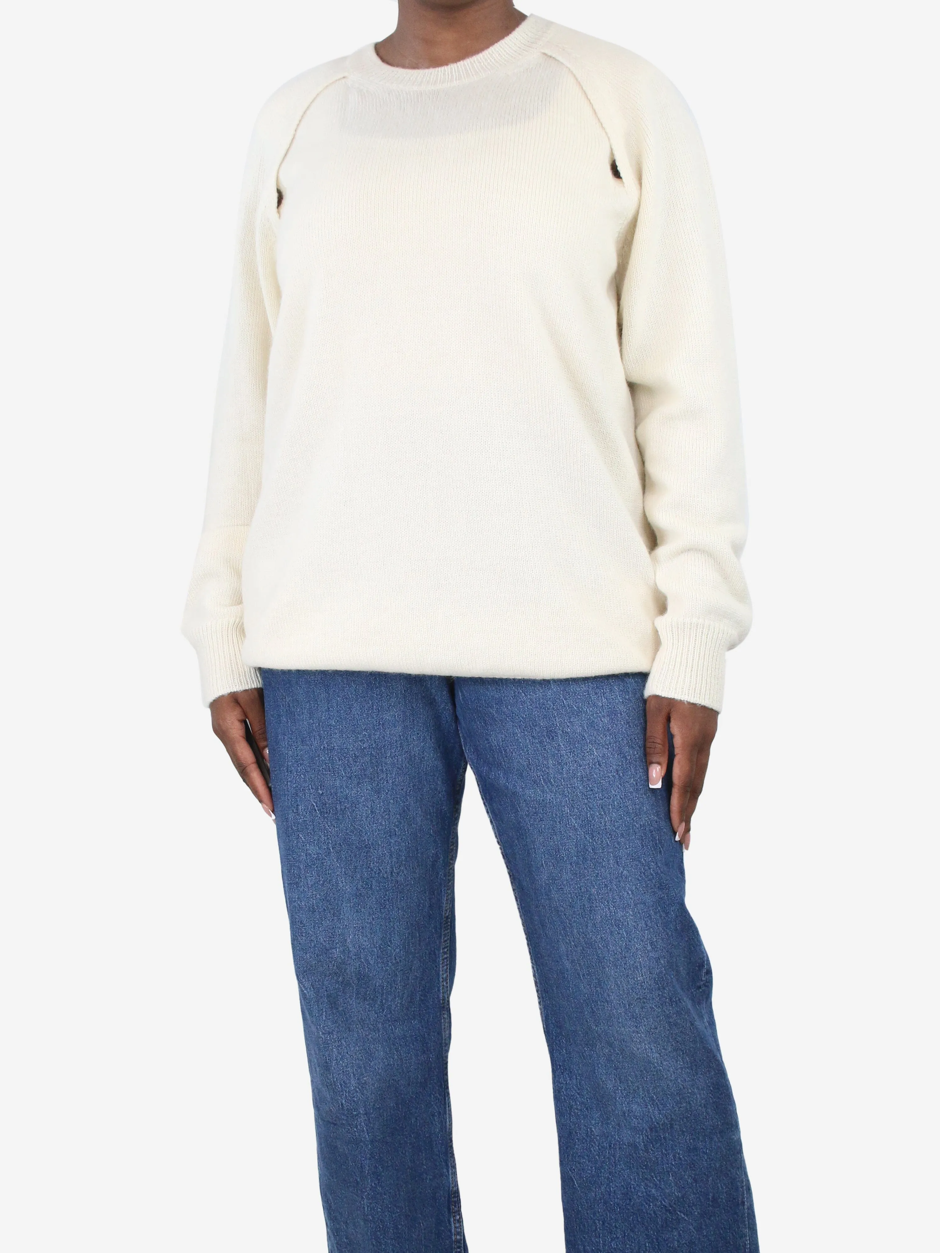 Cream crewneck jumper - size L