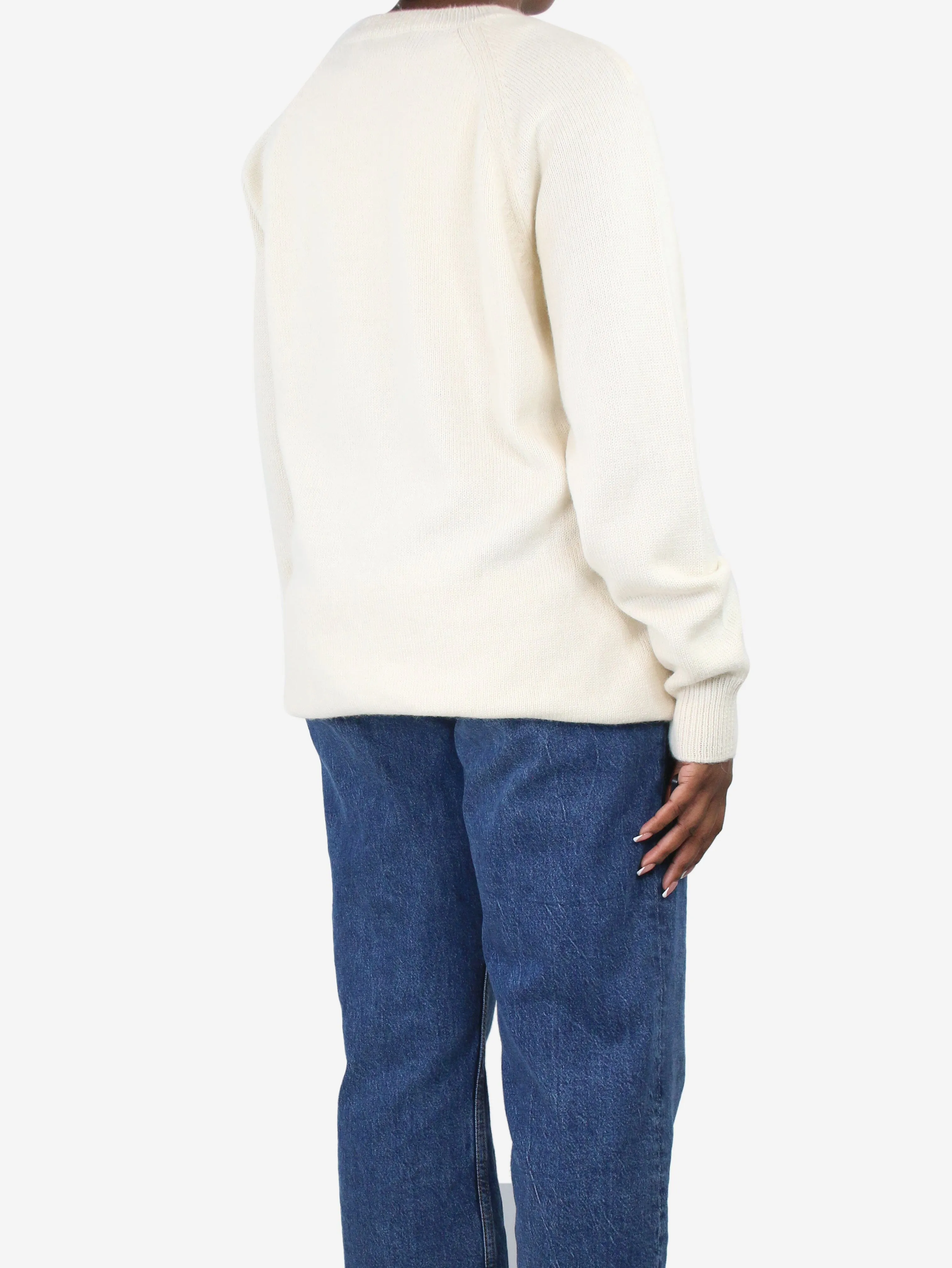 Cream crewneck jumper - size L