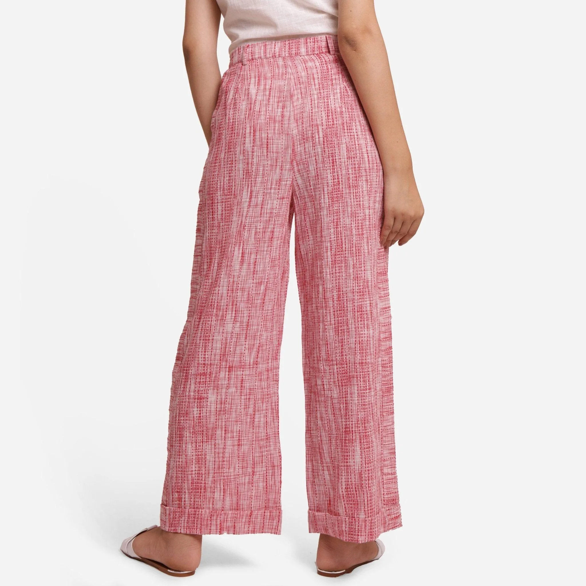 Crinkled Cotton Strappy Top and Baggy Pant Co-ord Set