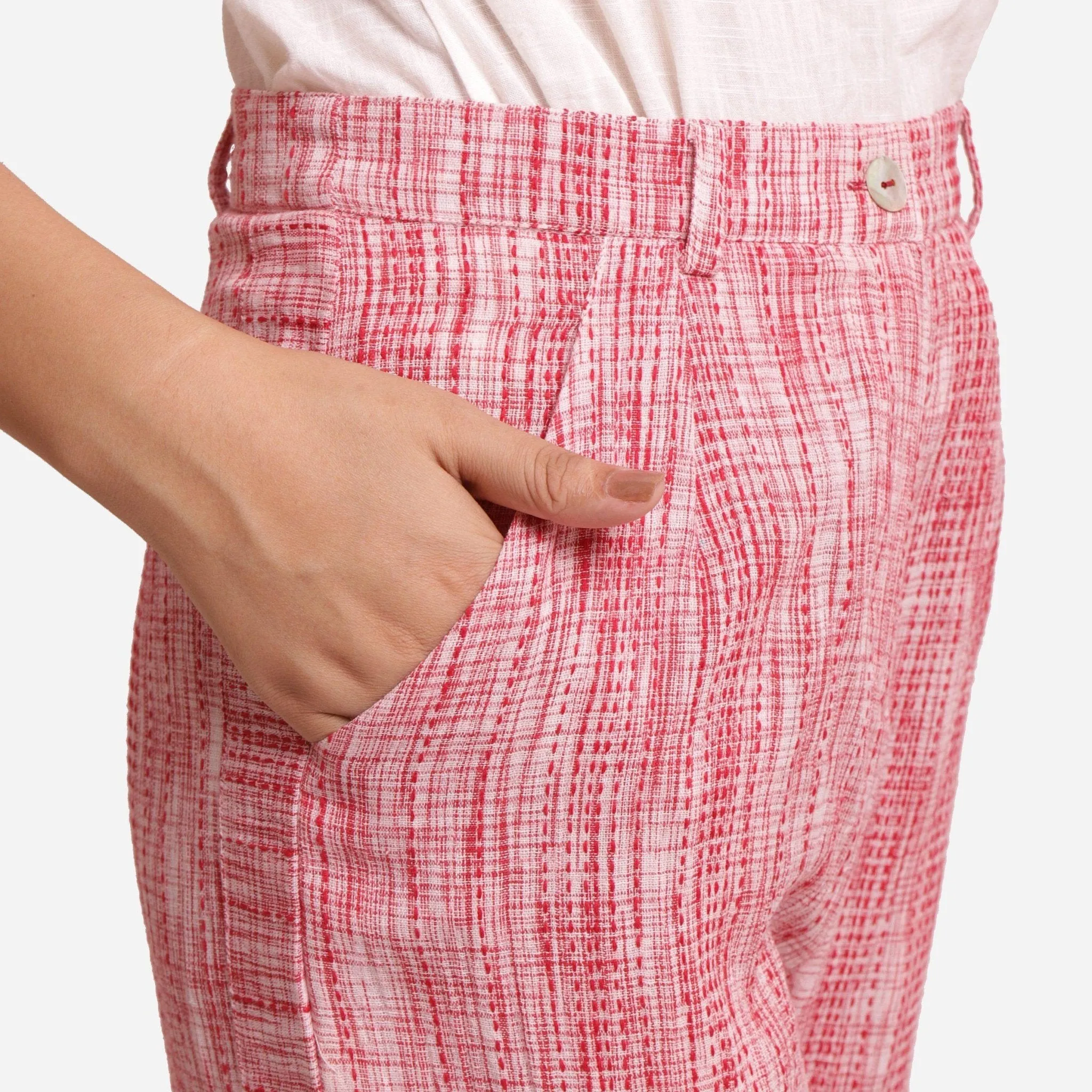 Crinkled Cotton Strappy Top and Baggy Pant Co-ord Set