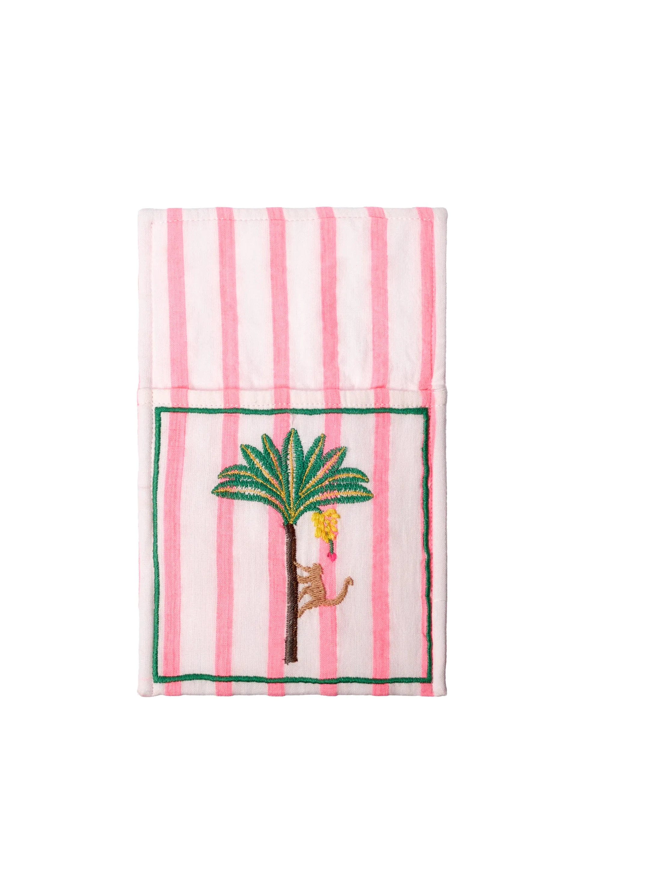 Cuttlery Pocket Palm on Pink Stripes