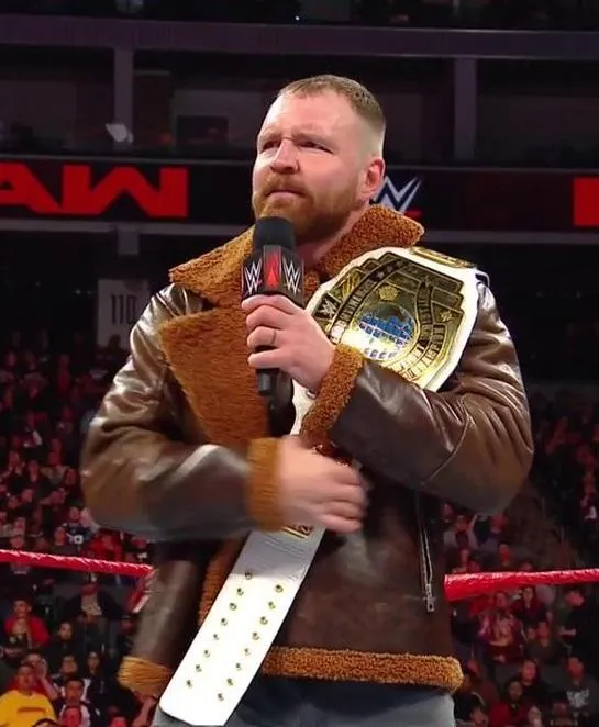 Dean Ambrose Brown Faux Shearling Style Real Leather Jacket by TJS