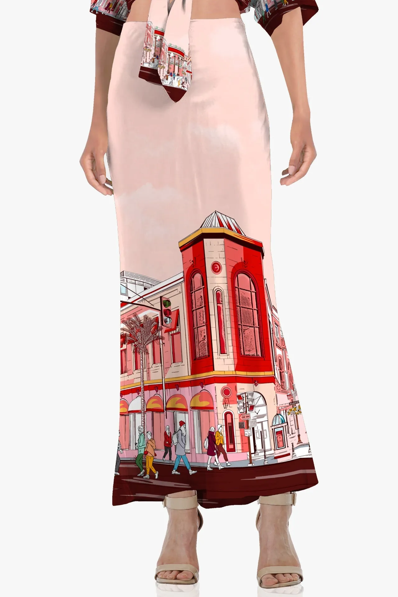 Designer Maxi Skirts For Women in Red