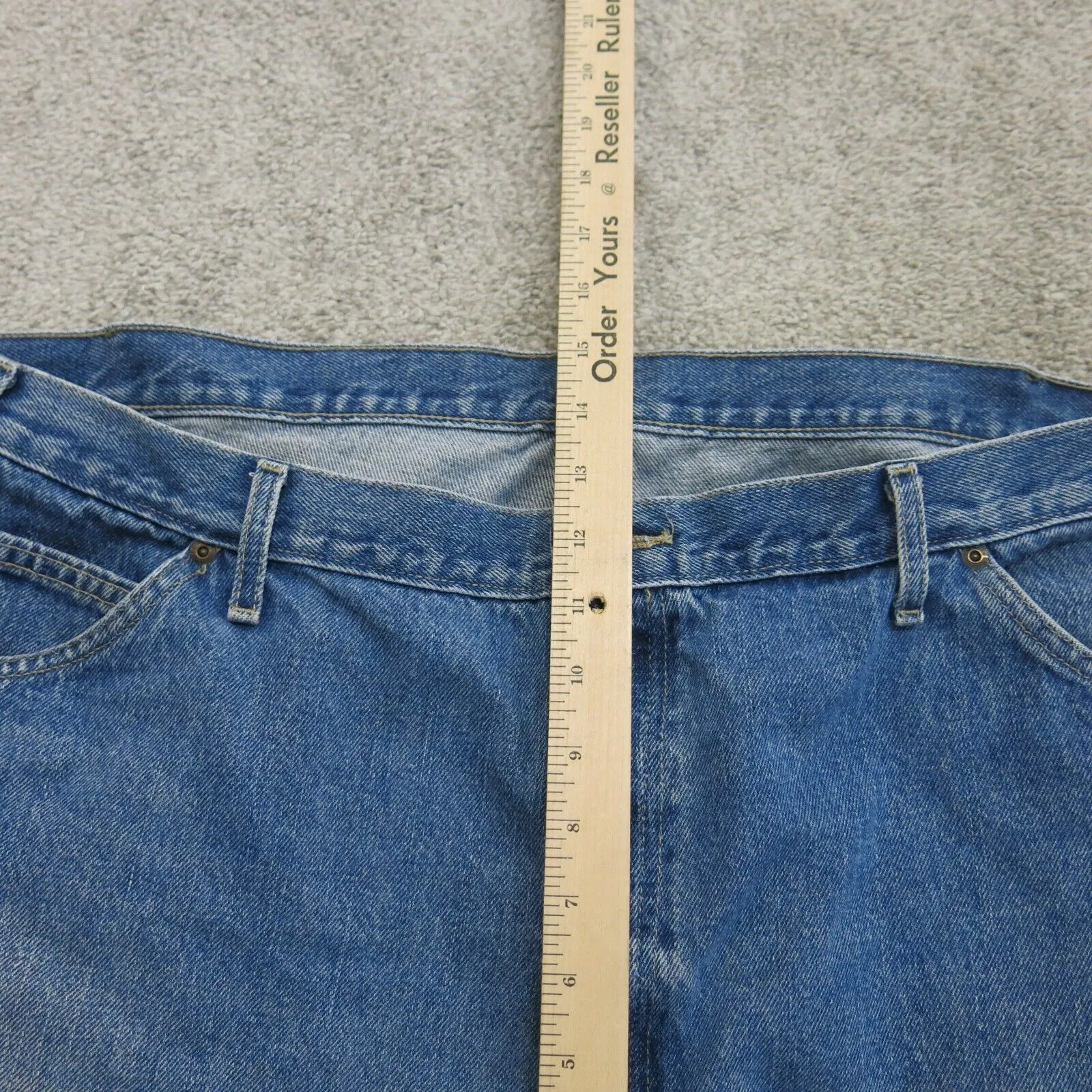 Dickies Jeans Mens 42X30 Blue Denim Straight Pants Work Wear 100% Cotton Casual
