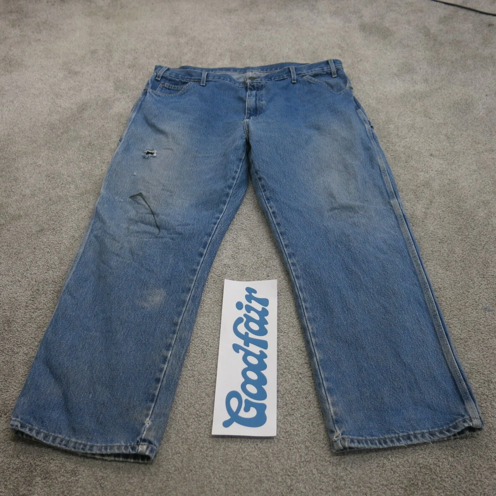 Dickies Jeans Mens 42X30 Blue Denim Straight Pants Work Wear 100% Cotton Casual