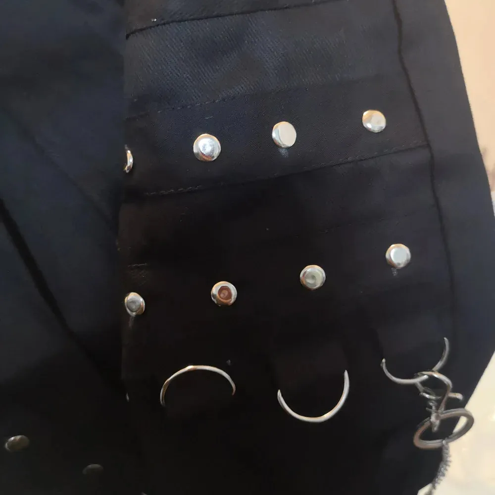 Funki Buys | Pants | Women's Men's Y2k Punk Rivet Chain Pants