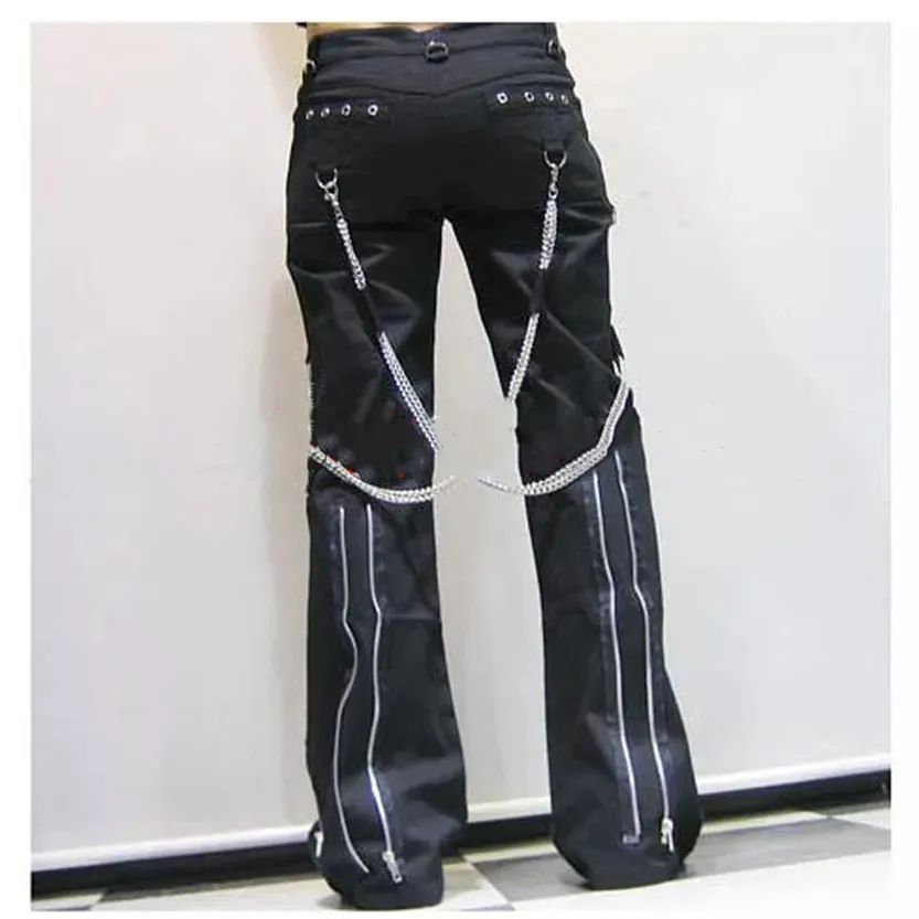 Funki Buys | Pants | Women's Men's Y2k Punk Rivet Chain Pants