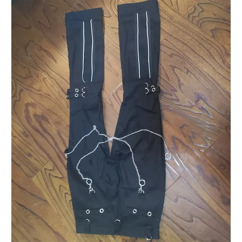 Funki Buys | Pants | Women's Men's Y2k Punk Rivet Chain Pants