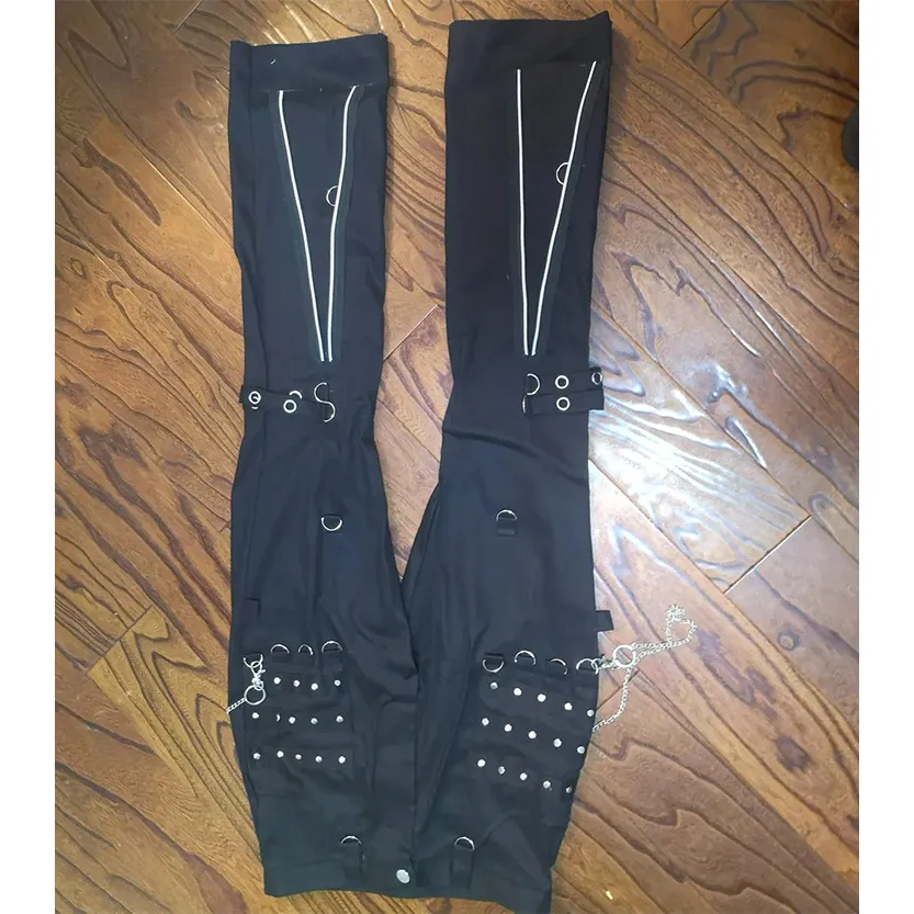 Funki Buys | Pants | Women's Men's Y2k Punk Rivet Chain Pants