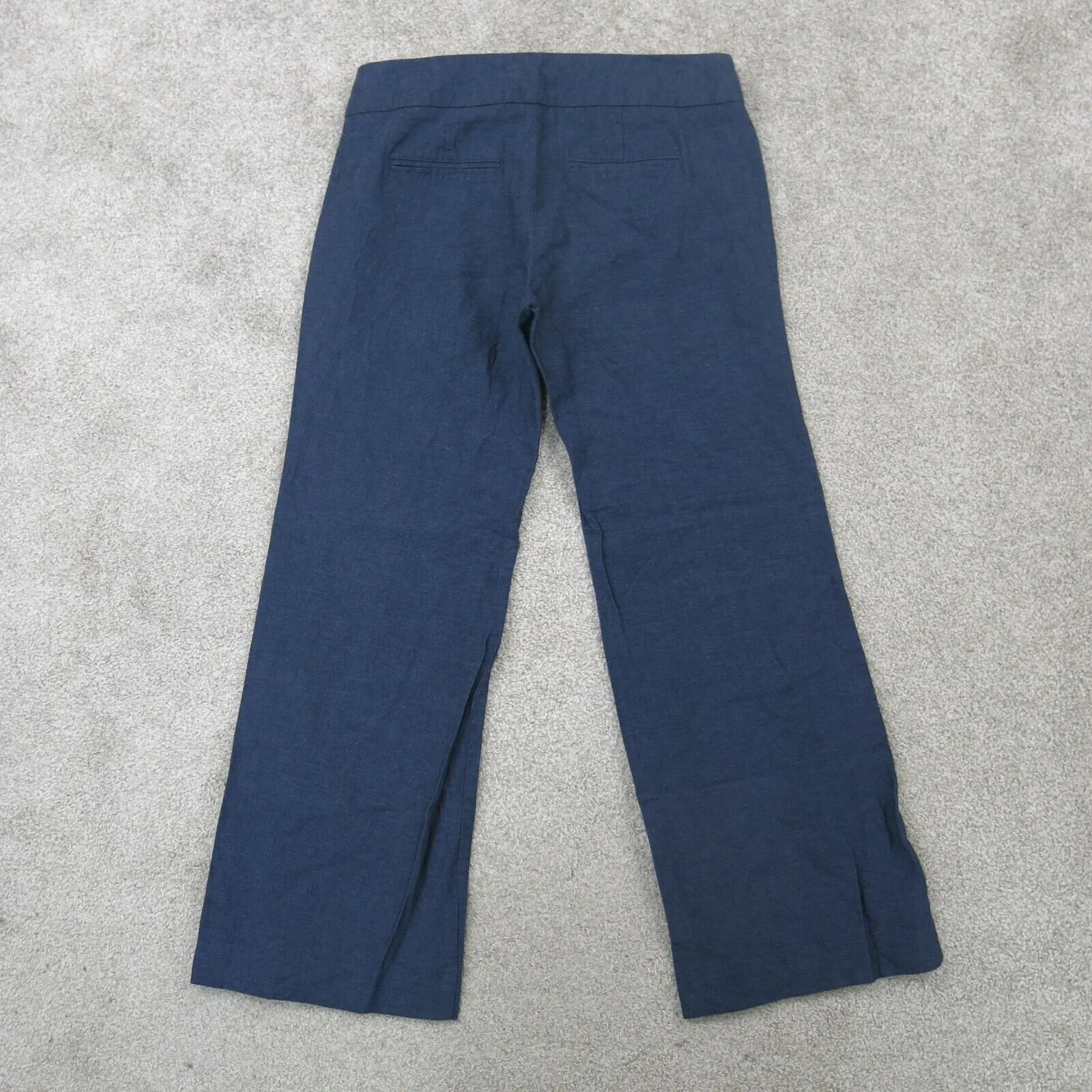 Gap Womens Pant Hip Slung Fit Flared Leg Mid Rise Pockets Navy Blue SZ 4 Petite