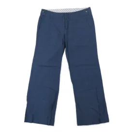Gap Womens Pant Hip Slung Fit Flared Leg Mid Rise Pockets Navy Blue SZ 4 Petite
