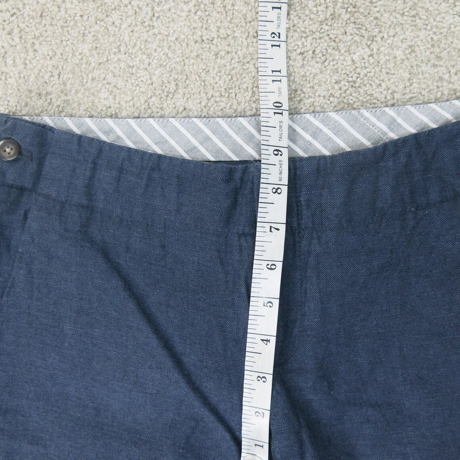 Gap Womens Pant Hip Slung Fit Flared Leg Mid Rise Pockets Navy Blue SZ 4 Petite