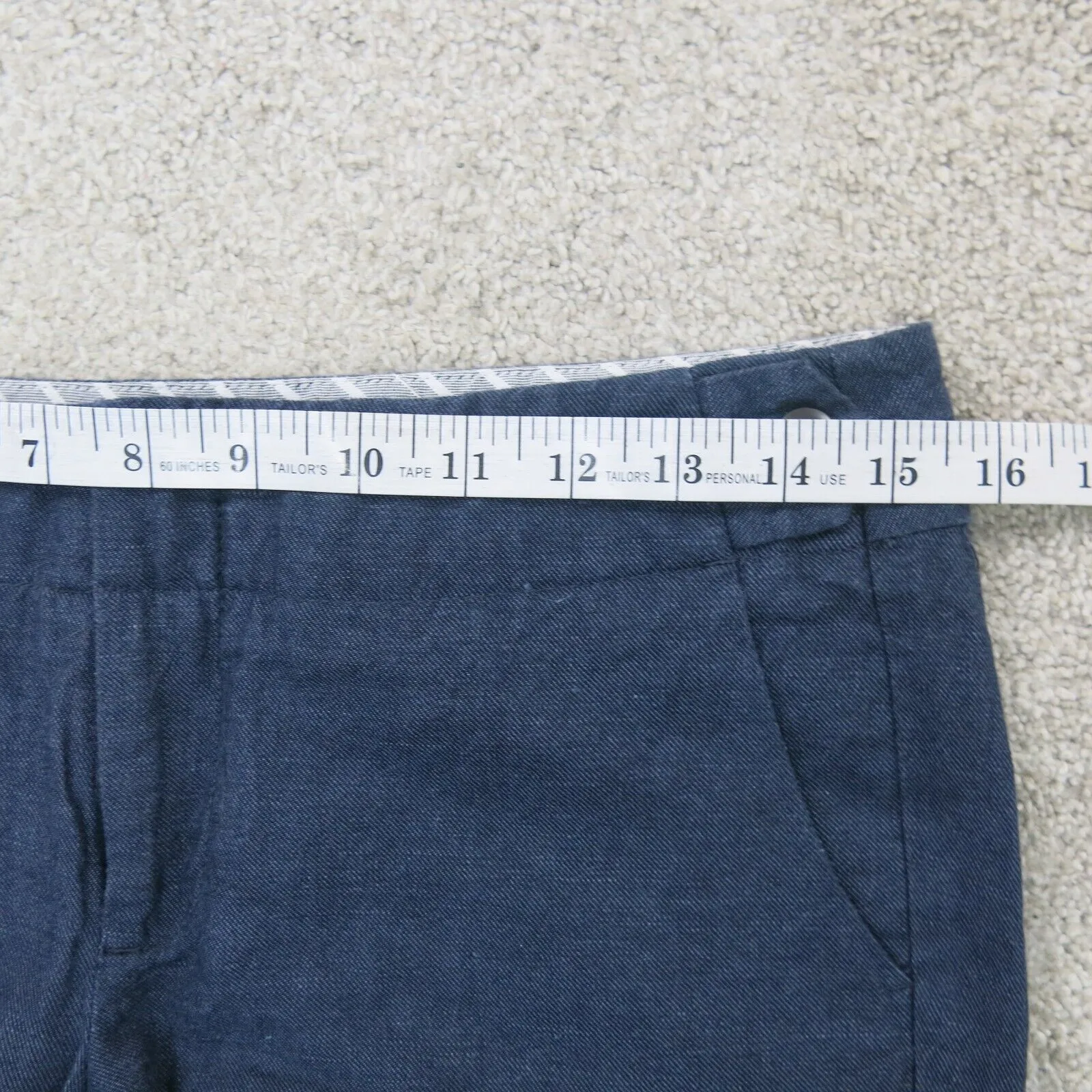 Gap Womens Pant Hip Slung Fit Flared Leg Mid Rise Pockets Navy Blue SZ 4 Petite