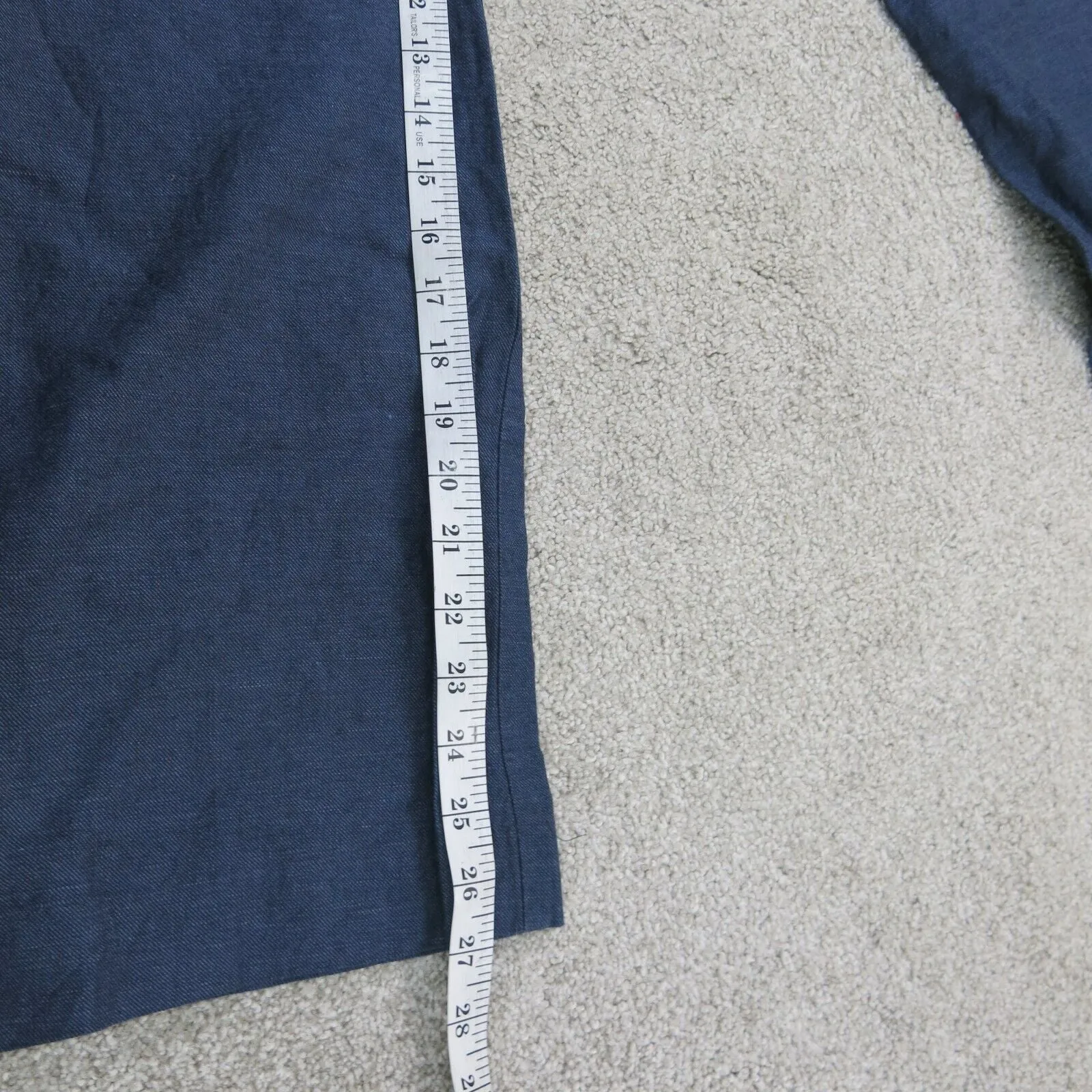 Gap Womens Pant Hip Slung Fit Flared Leg Mid Rise Pockets Navy Blue SZ 4 Petite