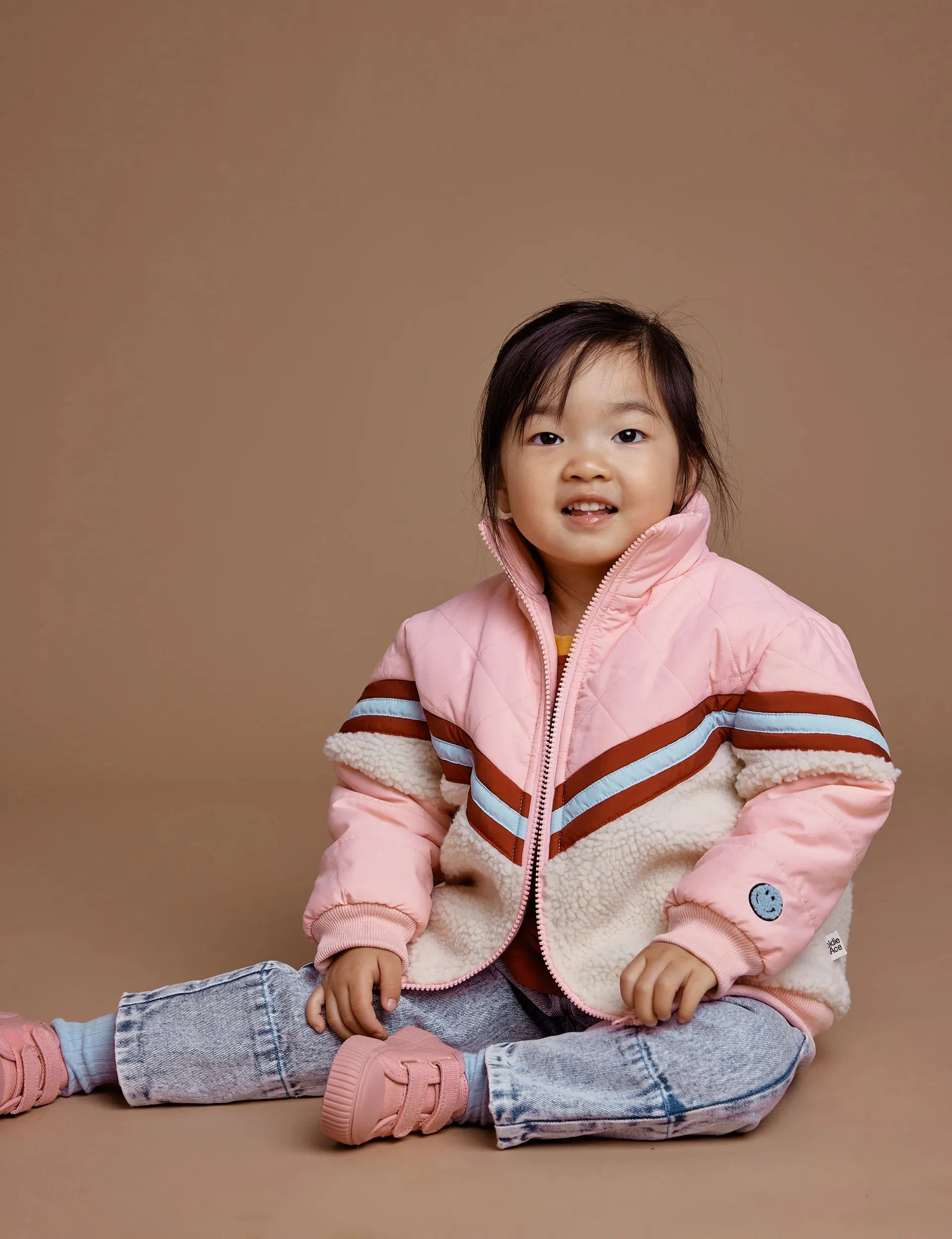 goldie   ace kobe shearling jacket - tulip pink