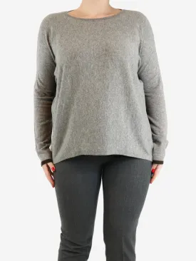 Grey and black two-tone cashmere jumper - size L