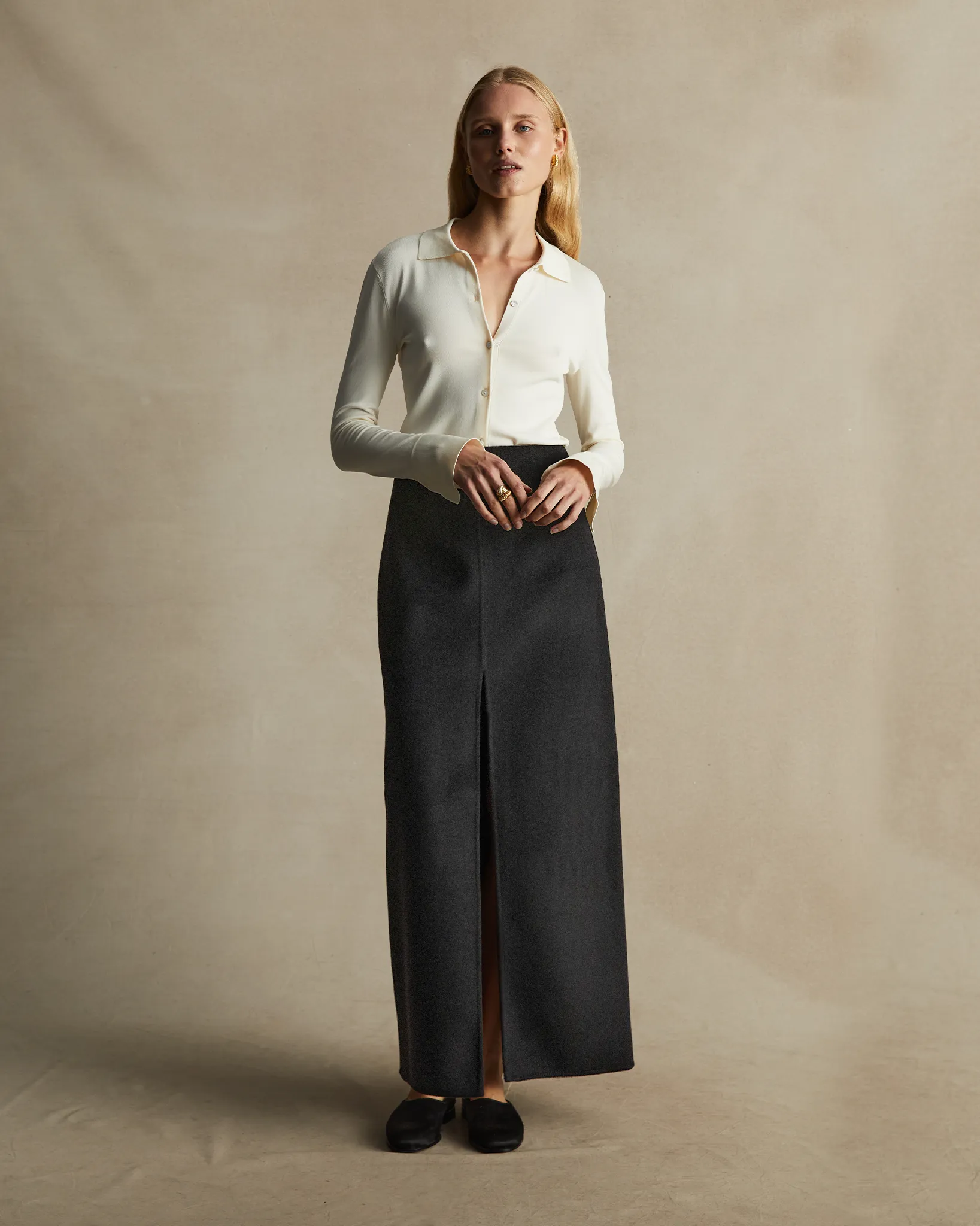 Grey Wool Martina Skirt