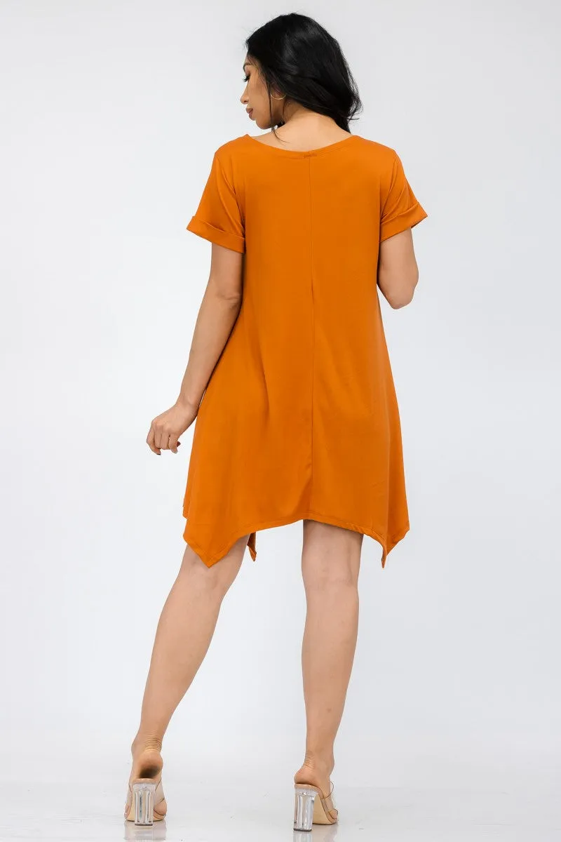 HH661R-SOL - TUNIC HANDKERCHIEF DRESS