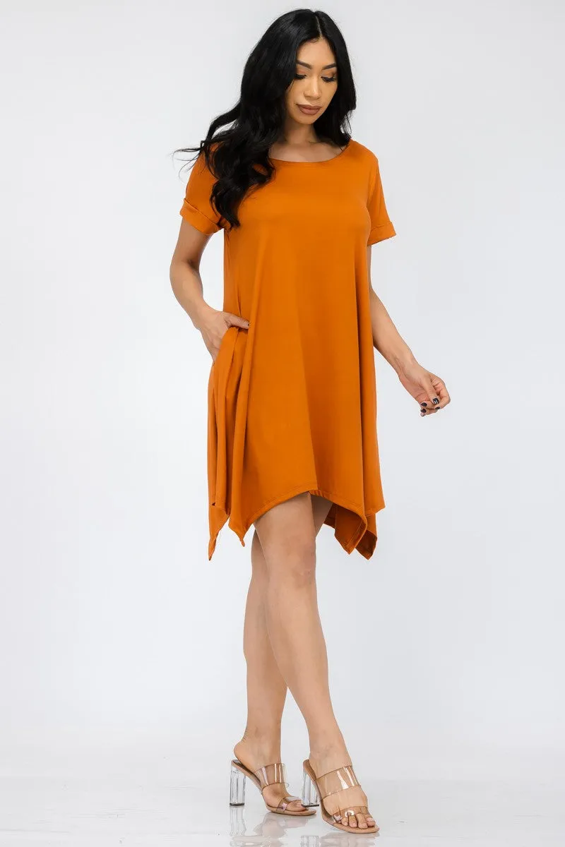 HH661R-SOL - TUNIC HANDKERCHIEF DRESS