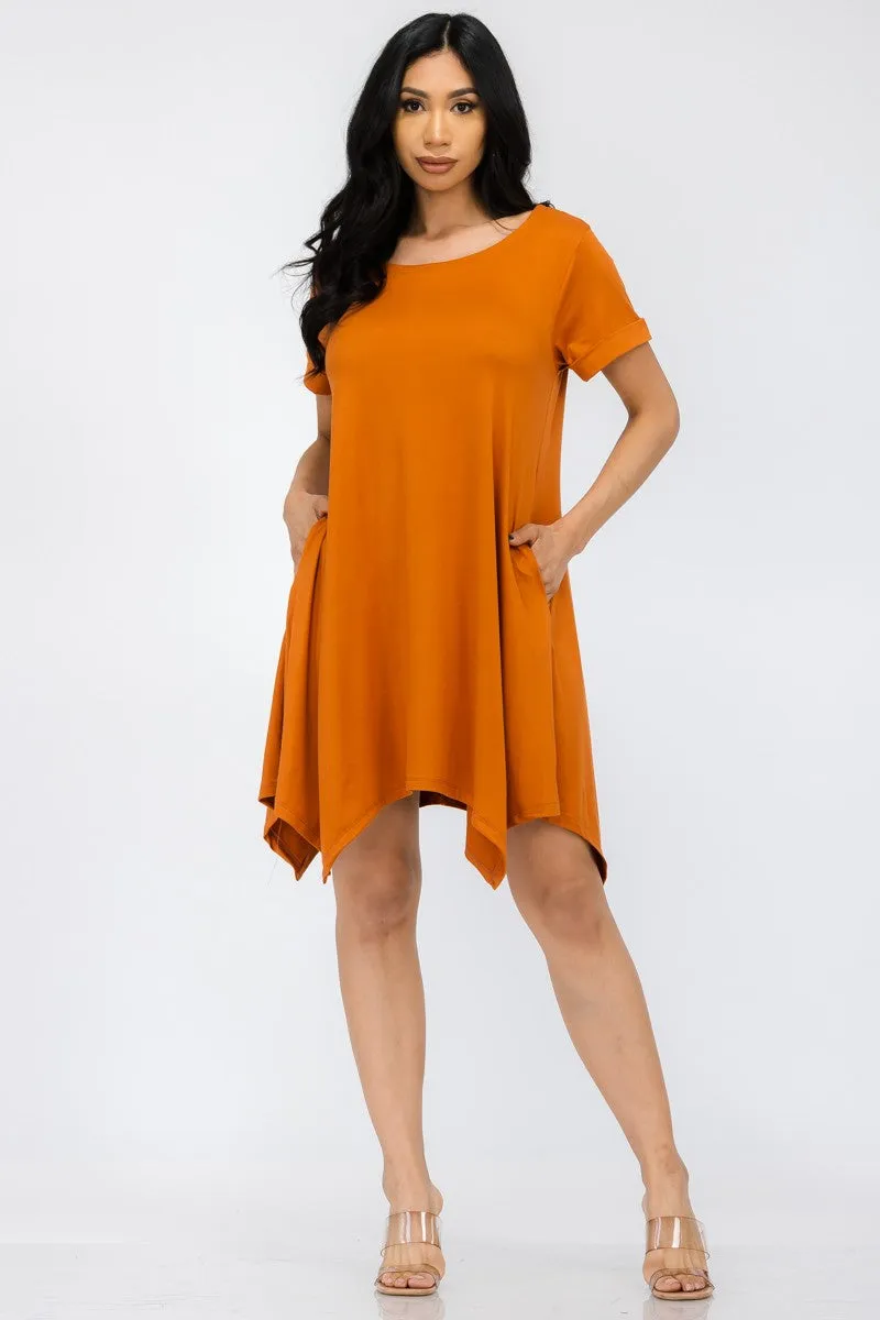 HH661R-SOL - TUNIC HANDKERCHIEF DRESS