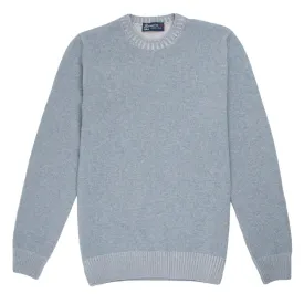 Ice Blue Wool & Cashmere Blend Crew Neck Jumper
