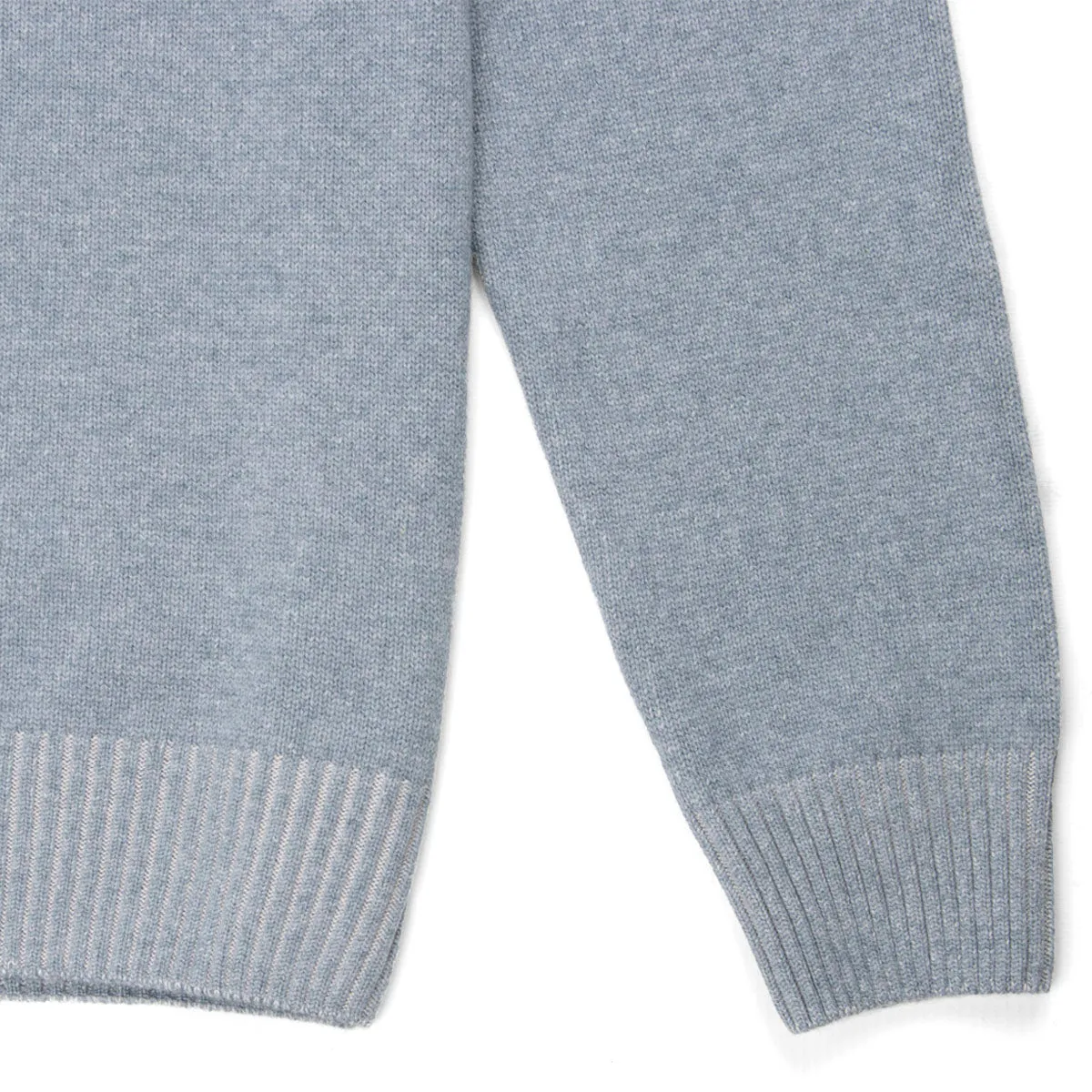 Ice Blue Wool & Cashmere Blend Crew Neck Jumper