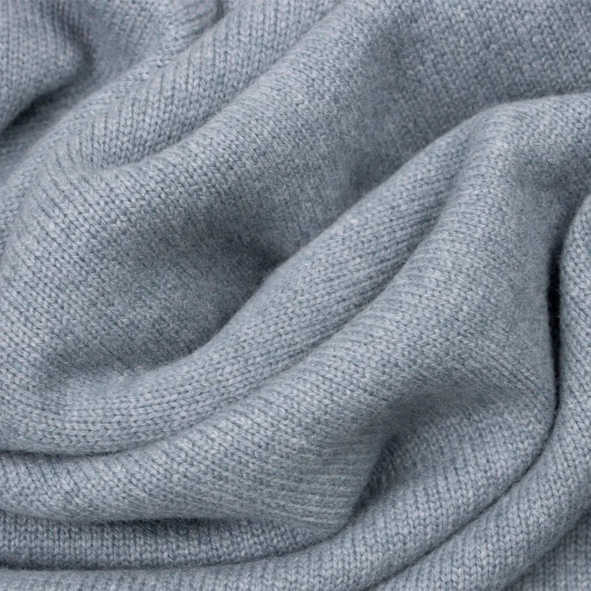 Ice Blue Wool & Cashmere Blend Crew Neck Jumper